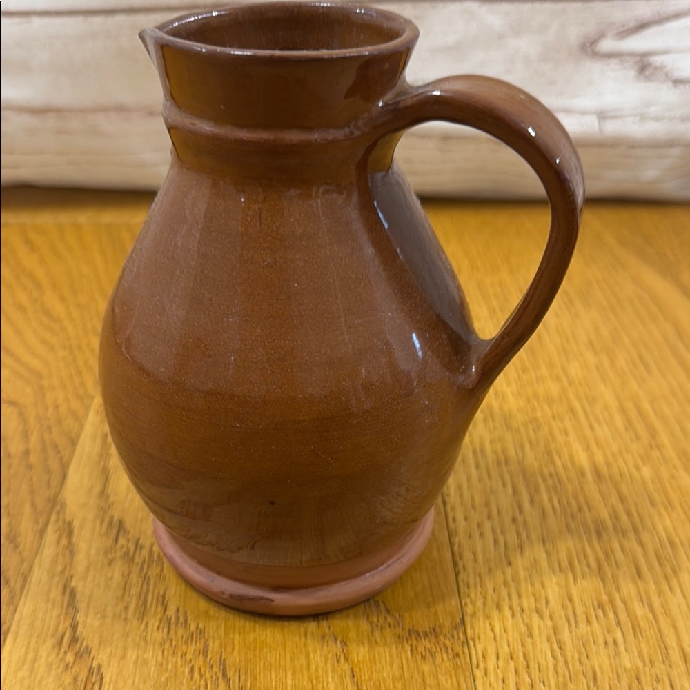 Brown Plimoth Patuxet pottery ceramic kitchen pitcher - Picture 3 of 11